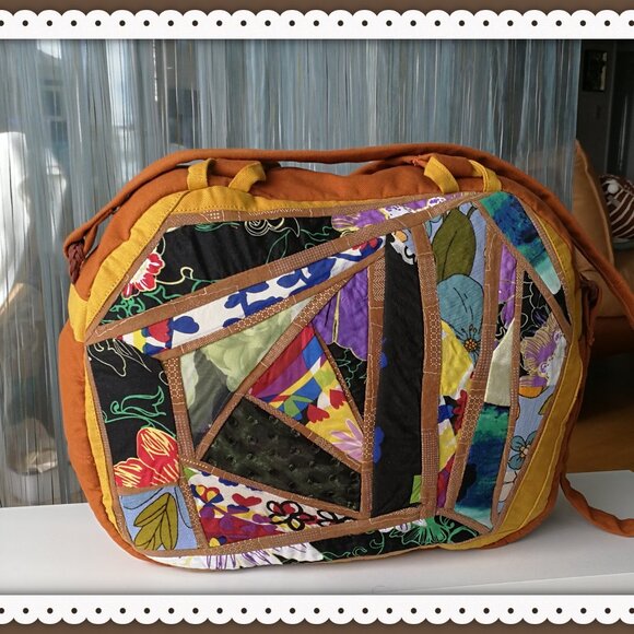 HANDMADE Handbags - Crossbody Travel Bag for Women Canvas  Lightweight  Handmade Patchwork Design